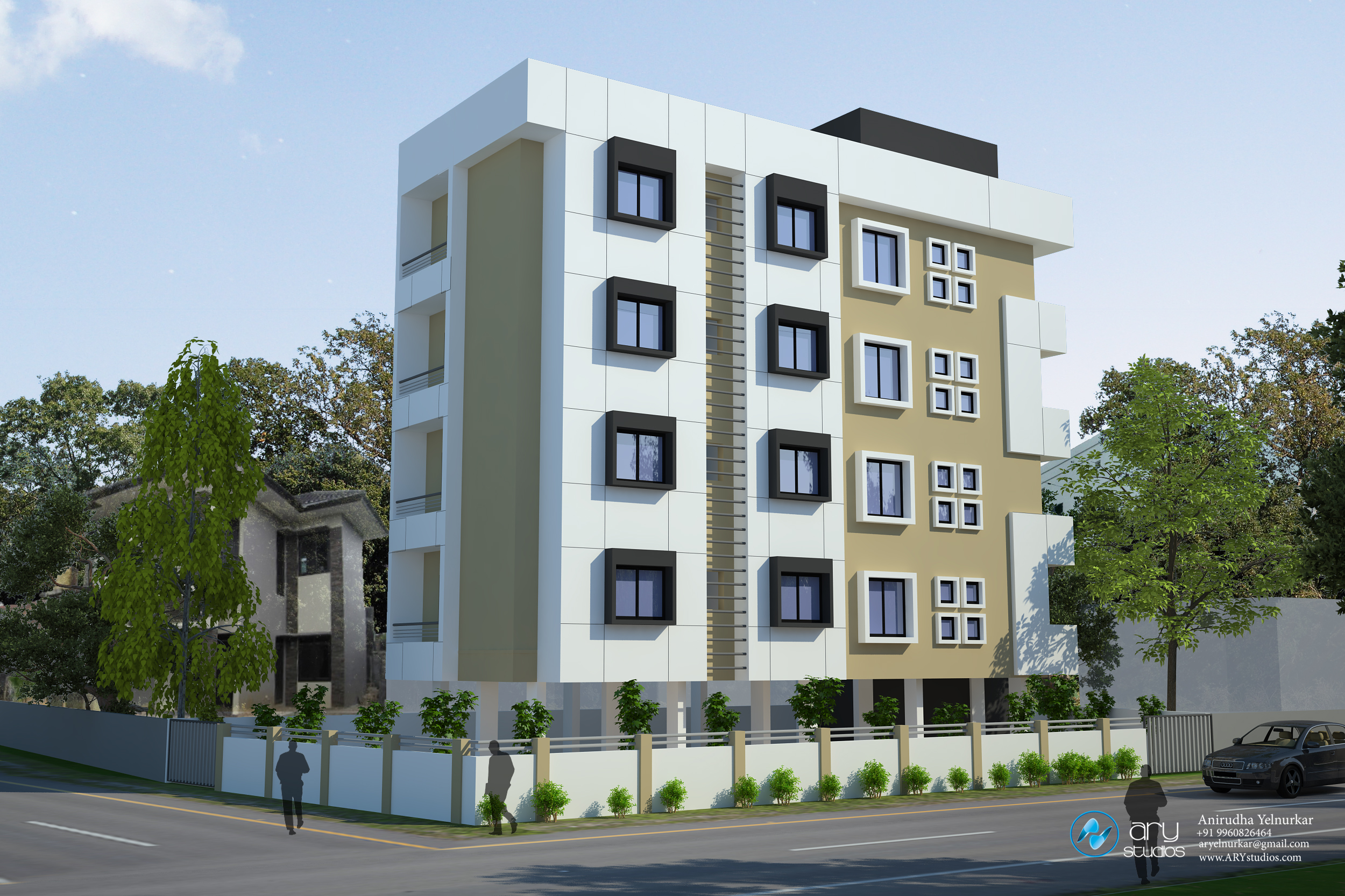 3D Apartment Building Elevation Done By ARY Studios | arystudios